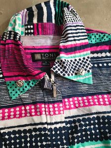 Colorful Striped Zip-Up Jacket
