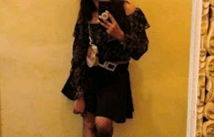 floral Top and matching black skirt combo
