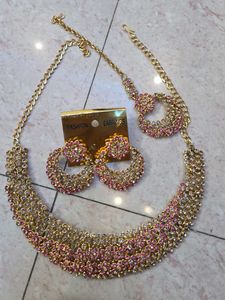 New Stunning Pink Stone Jewelry Set