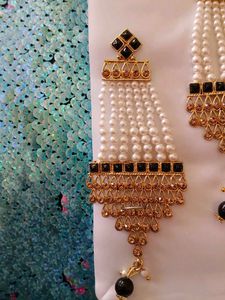 Elegant Pearl &amp; Stone Jewelry Set