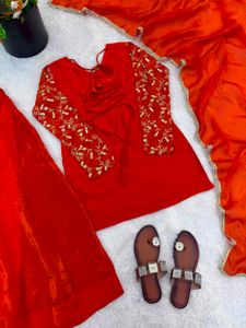 Elegant Pink Kurta Set with Dupatta &amp; Pants