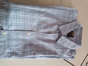Men's Blue Plaid Long Sleeve Shirt(new)