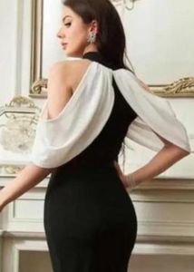 Chic Black &amp; White Cold Shoulder Dress XL size
