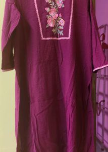 Embroidered Cotton Kurta