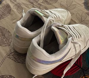 White Lace-Up Sneakers
