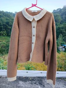 Cozy Knit Cardigan with Peter Pan Collar