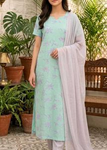 Floral Green Kurta Set