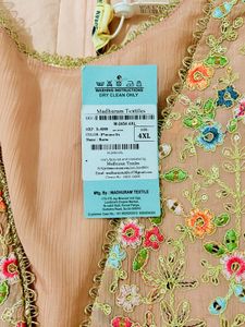Peach Embroidered Anarkali Dress Fix Price