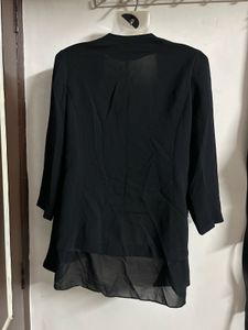 Chic Black Open Front Blazer