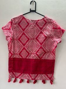 Red &amp; White Patterned Top