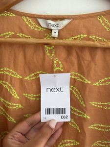 Next Brown Leaf Print Wrap Dress