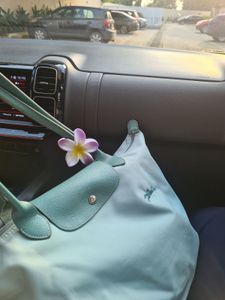 Stylish Teal Hobo Bag with Flower Accent