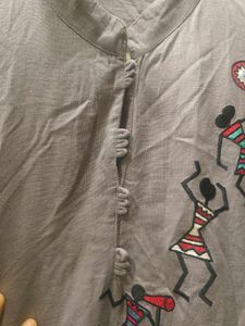 pure cotton new kurti with hand embroidery