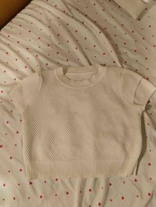 Cream Knit Cropped Top