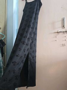 Black floral slip dress