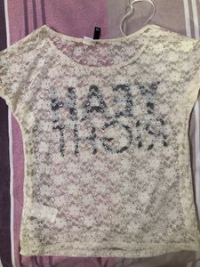 H&amp;M Lace 'Yeah Right' Top