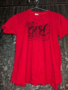 Red 'Girl' Graphic Tee