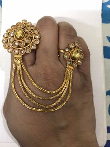 Designer Dual Finger Ring with Chains