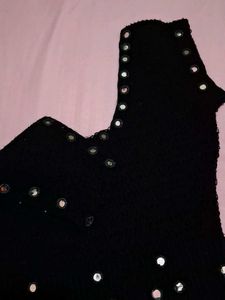 Black Blouse with Mirror Work