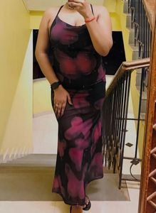 Sheer Floral Print Maxi Dress