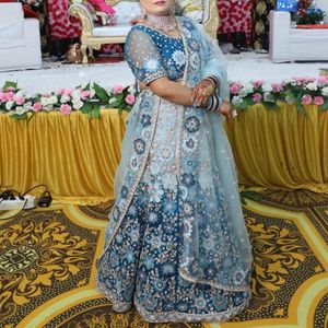 Stunning Blue Floral Lehenga Choli