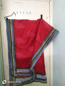 Pure Cotton Red Printed Dupatta
