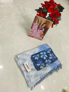 Elegant Blue Ombre Saree with Sequined Blouse