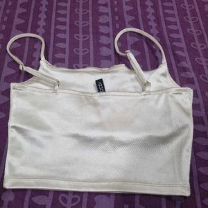 Satin Ruched Crop Top