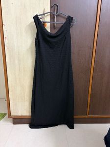 Mango Boat Neck Textured Bodycon Midi D