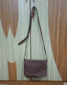 Vintage Embossed Leather Crossbody Bag