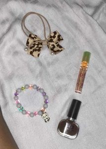 Pack of 1 Bracelet, Hair tie, Nailpaint and
