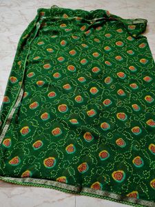 Vibrant Green Bandhani Saree