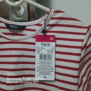 Red And White Striped Top From Yousta