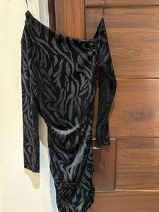 Stylish Zebra Print Ruched Dress