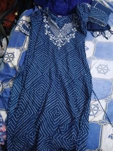 Kurta Wot Wide Plazo Wit Gota Detailing