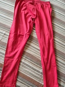 Red Cotton Leggings