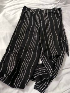 Black &amp; White Striped Palazzo Pants