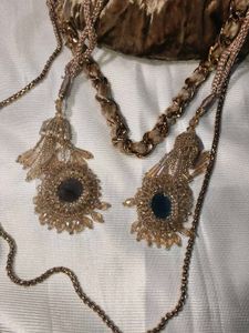 Embellished Velvet tassels Potli Bag