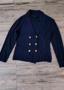 Navy Blue Double-Breasted Blazer
