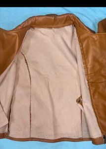 Classic Brown Faux Leather Moto Jacket