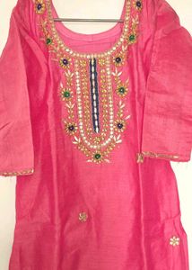 Pink Embroidered Kurta