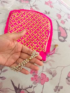 Beautiful Gota Patti Work Potli Bag