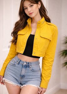 Yellow Cropped Jacket