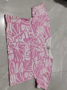 Dashing girls hot pink set of crop top and pant