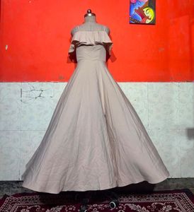 Elegant Ruffled Off-Shoulder Gown