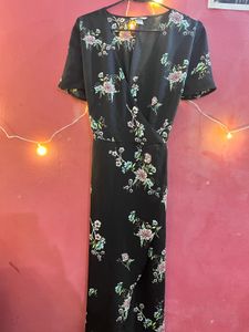 H&amp;M Long Dress Slit Detail Floral