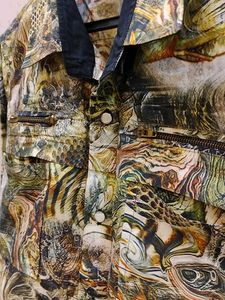 Unique Abstract Print Long-Sleeve Shirt