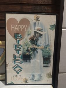Vintage Happy Birthday Framed Picture