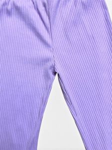 Lilac Ribbed Flared Pants