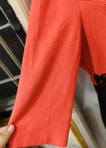 Coral &amp; Black Lace Dress